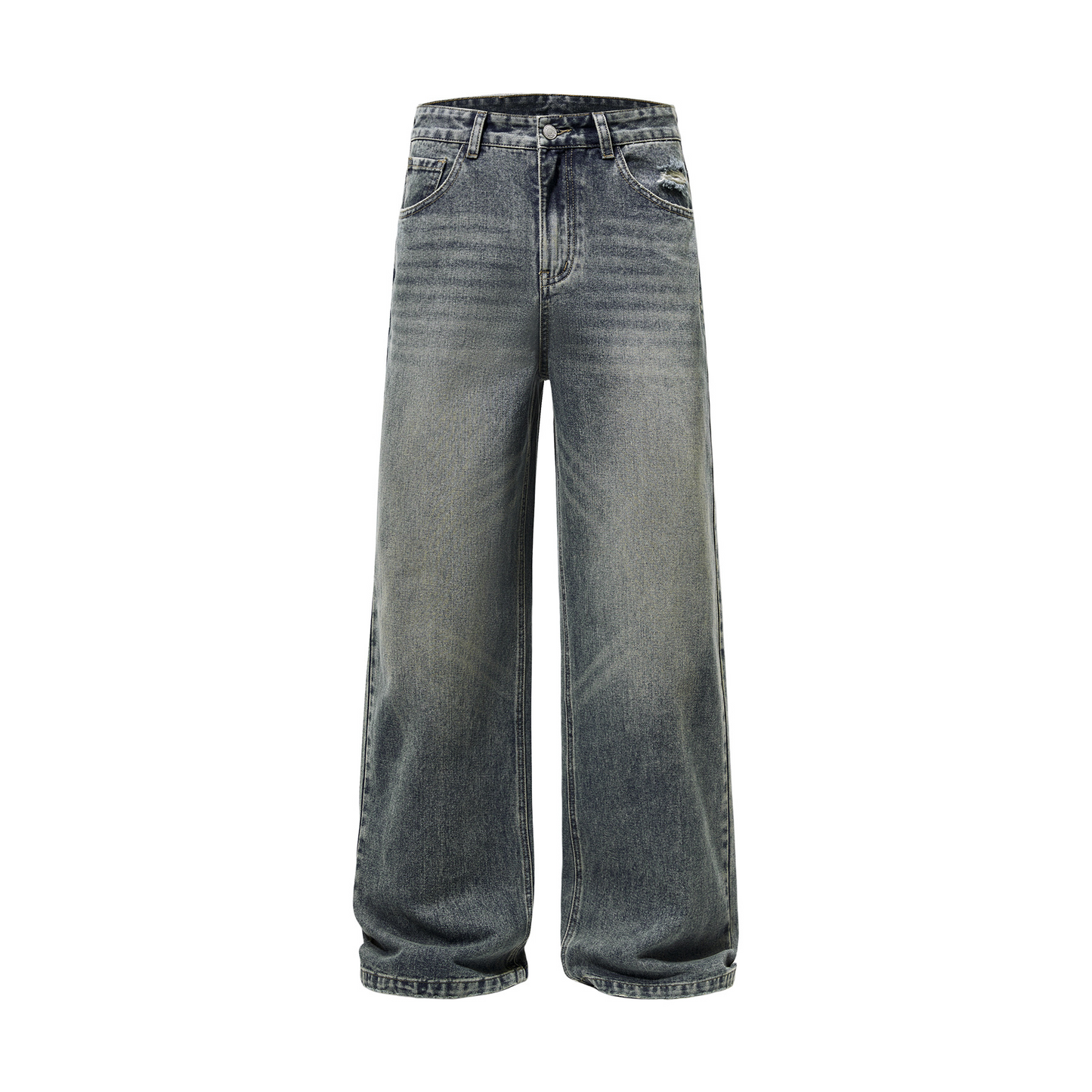 Straight-Leg Denim Jeans - Retro Blue S - jeans