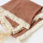 Solid Color Crinkle Cotton Muslin Swaddle Blanket brown