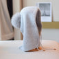 Cozy Rabbit Fur Winter Beanie - Light Gray Average Size - hat