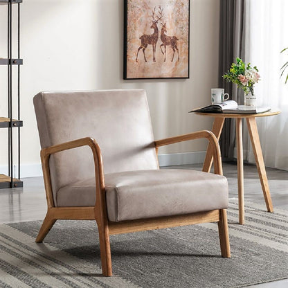 Classic Mid-Century Modern Accent Chairs, Open Framed Armchair With Cushioning- Unique Piece Furniture- {{Product type}}
