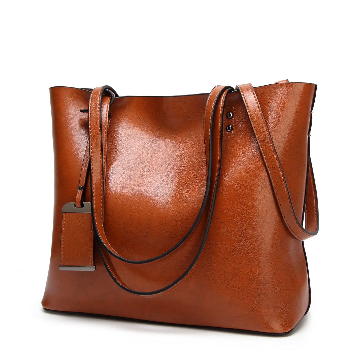 PU Leather Large Capacity Handle Shoulder Bag for Women