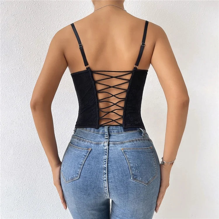 Cropped Tank Top Corset Bustiers