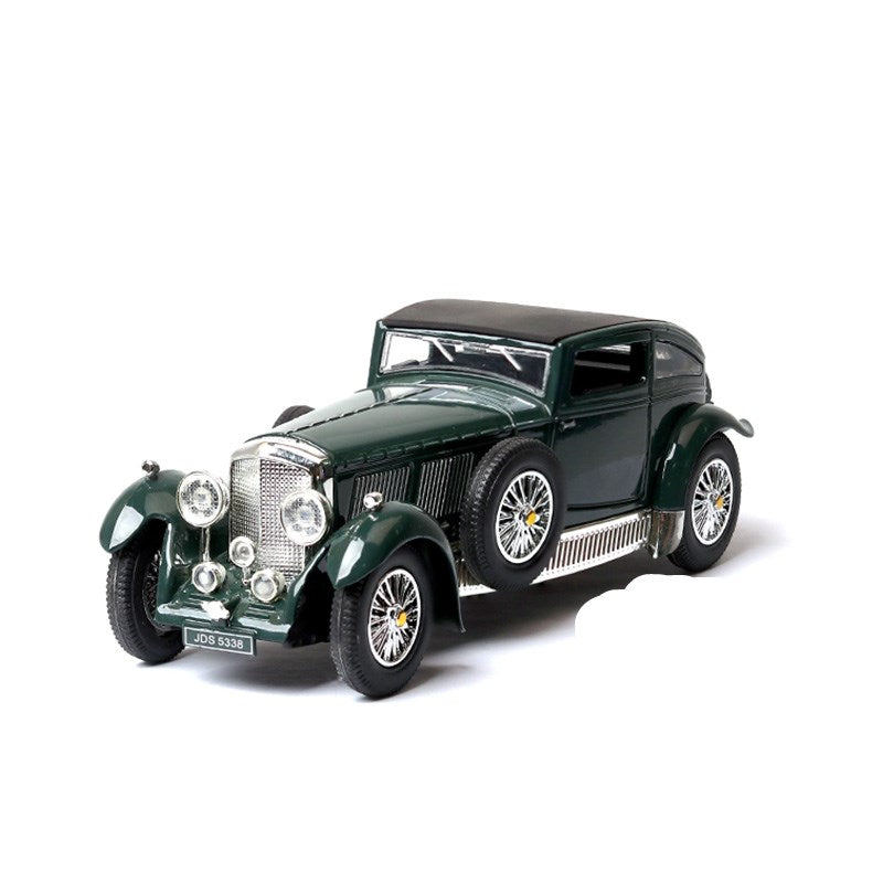 Vintage Bentley 8L Antique Car Model with Sound and Light - Green 1930 Bentley - 1:28 scale - Boxed - model car
