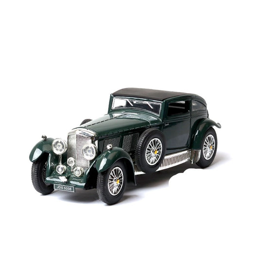 Vintage Bentley 8L Antique Car Model with Sound and Light - Green 1930 Bentley - 1:28 scale - Boxed - model car