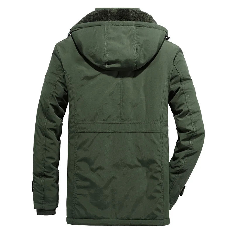 Mid-Length Winter Detachable Hooded Velvet Thickened Windbreaker Warm Coat