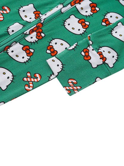 PoshTOT Sanrio Hello Kitty Green Bamboo Baby Convertible Zippy Romper - - Zippy Romper