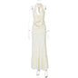 V-Neck Halter Dress Set - Apricot S - dress