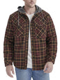 Men's Snap Down Plaid Flannel Hooded Jacket - Coffee -