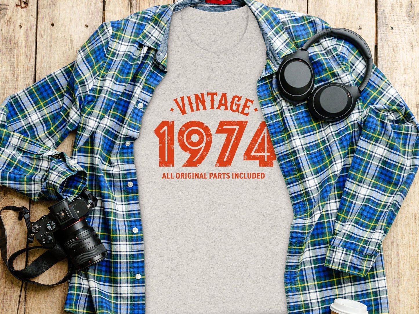 Vintage 1974 All Original Parts Included Birthday T-Shirt- Cloud 16 Clothing Co.- {{Product type}}