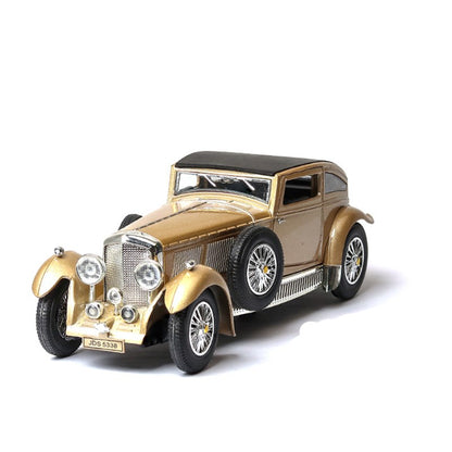 Vintage Bentley 8L Antique Car Model with Sound and Light - Blue Fin Bare Wheel Bugatti-1:28 Scale-Boxed - model car