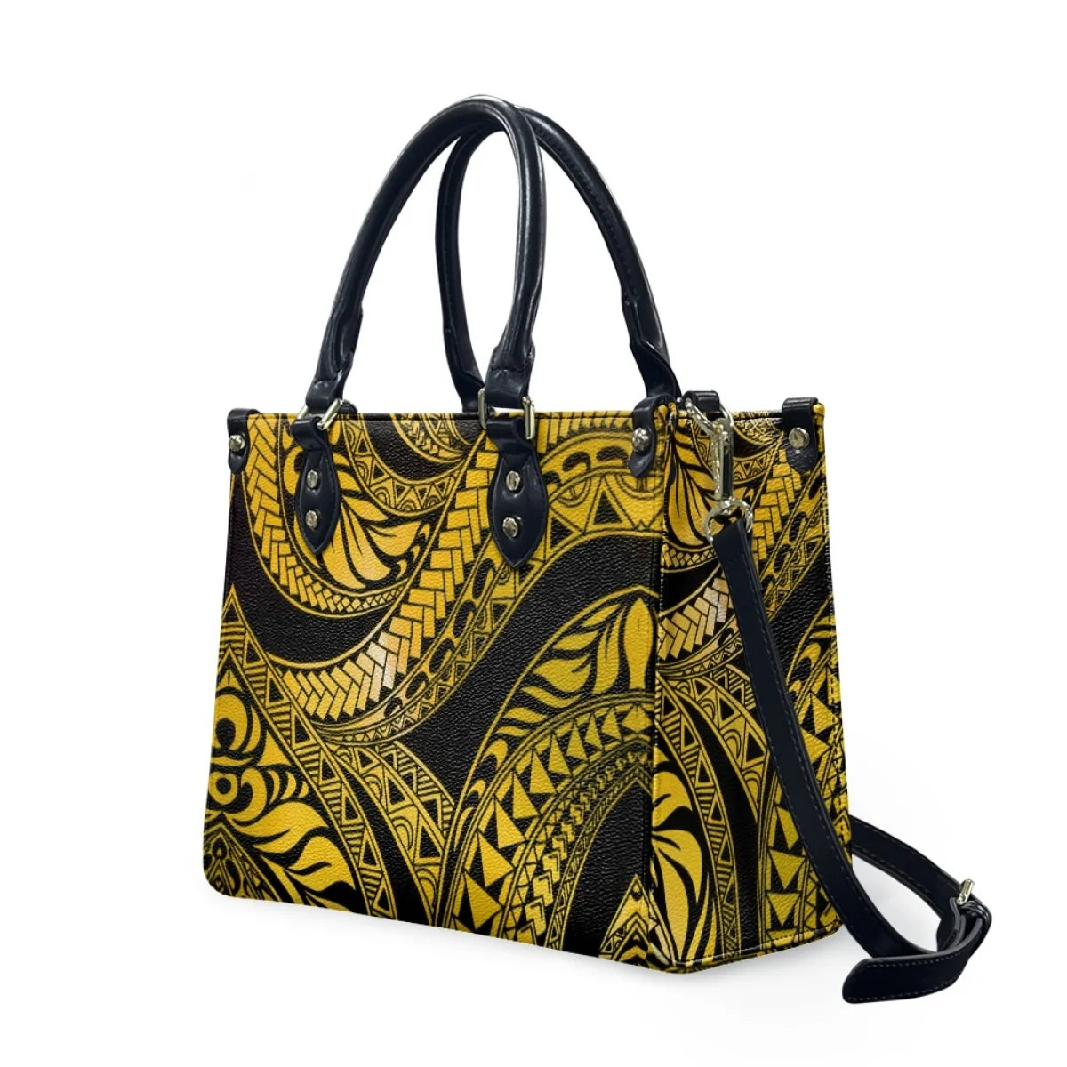 Polynesian Hawaii Tribal Print Tote Bag for Women Shoulder Purse Handbag