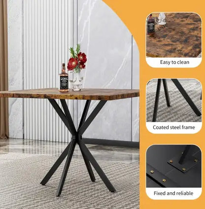 Mid Century Modern Square Dining Table - Kia Day Design