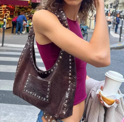 Vintage Edge Underarm Bag - - handbag