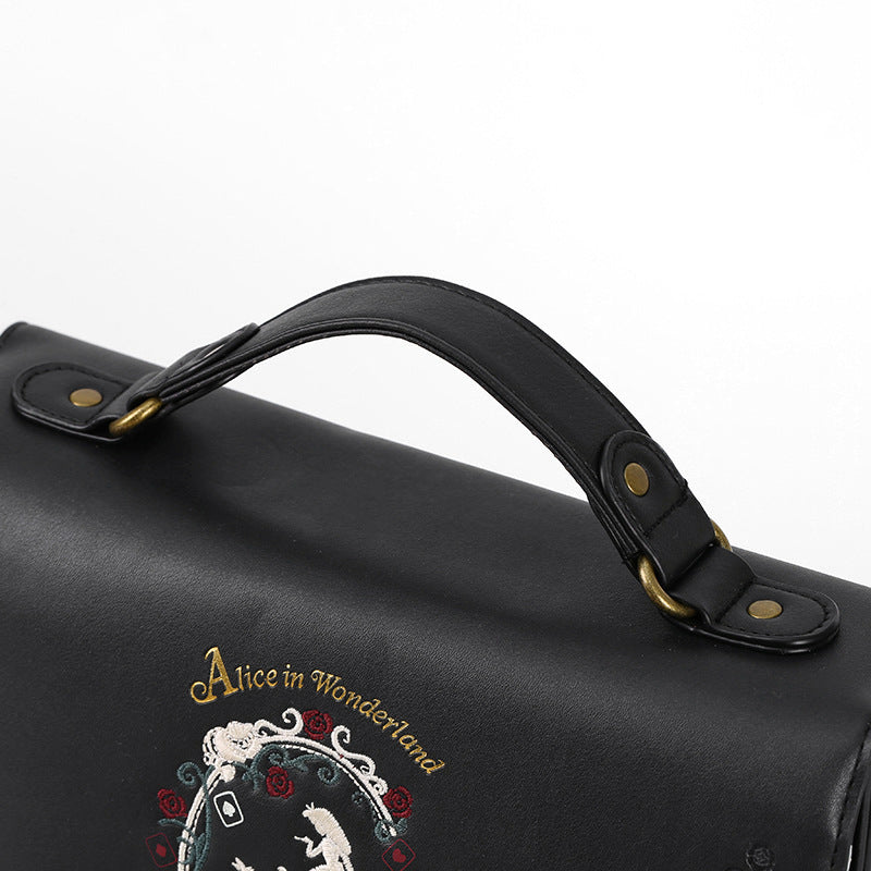 Alice in Wonderland Poker Silhouette Womens Shoulder Bag - - handbag