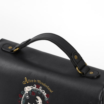 Alice in Wonderland Poker Silhouette Womens Shoulder Bag - - handbag