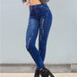 Ladies Floral Jeans blue blue