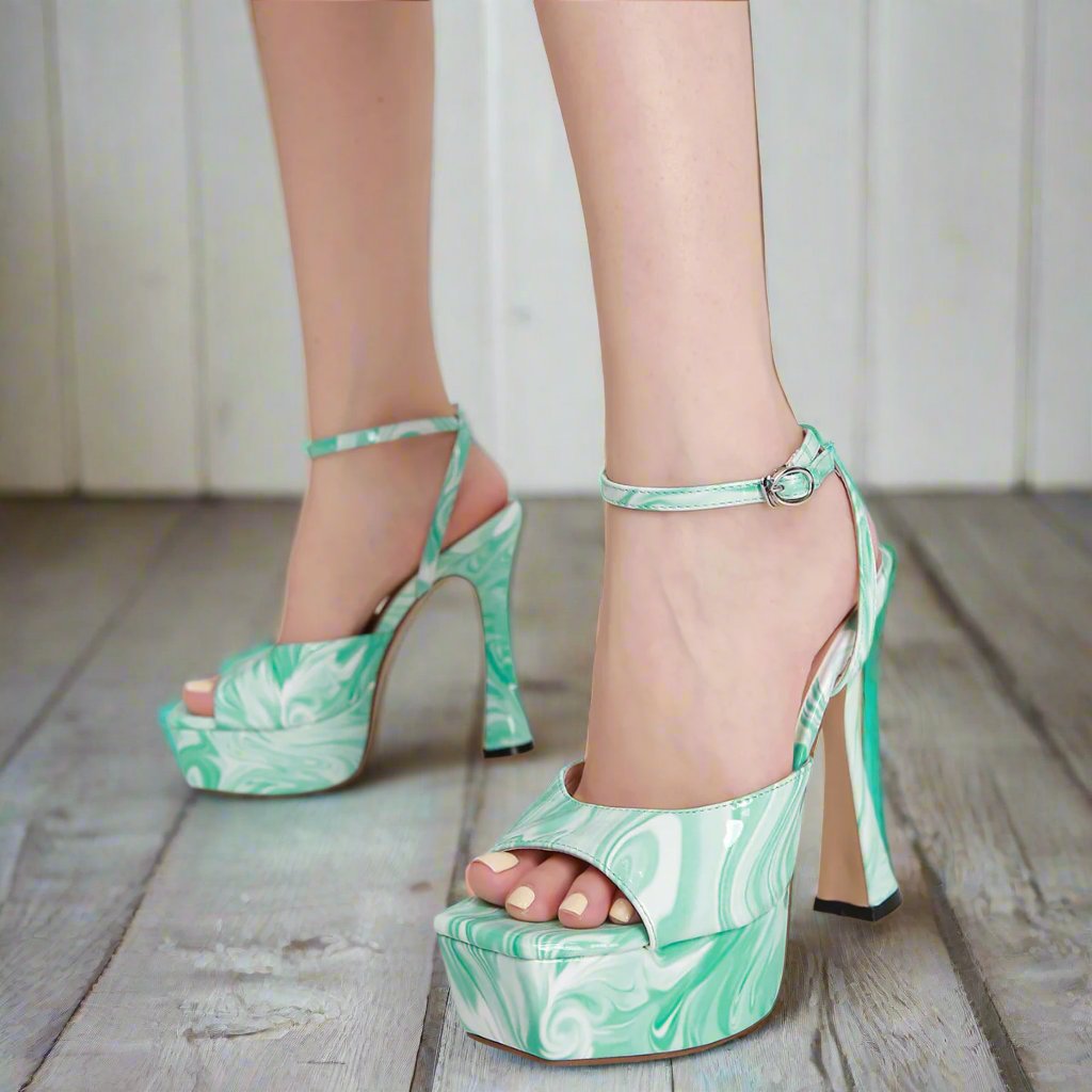 Ladies Marble Toe Heels