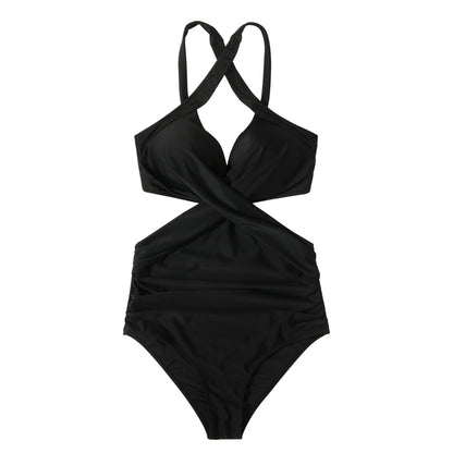 Chic Halter Monokini Beachwear for Women - B4618BK S - swimwear