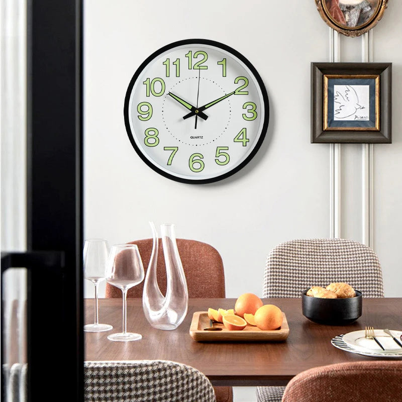 W103 12 Inch a Large Decorative Glow in Dark Luminous Wall Clock