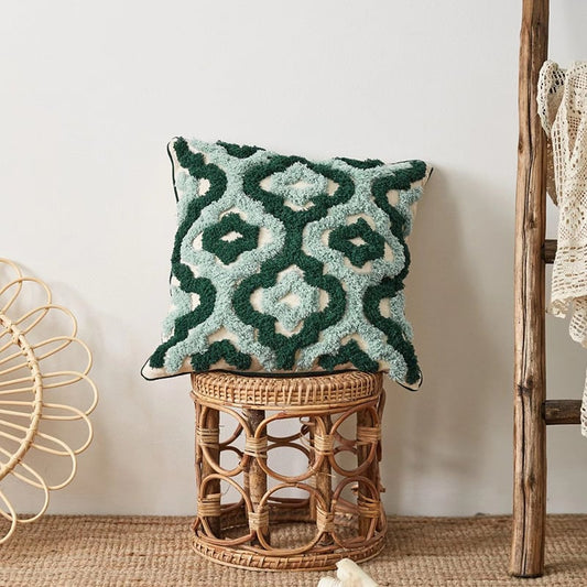 Geometric Tufted Pillow - A Pillowcase Pillow Core - pillow
