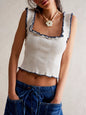 Lettuce Trim Square Neck Tank- Shopimist- {{Product type}}
