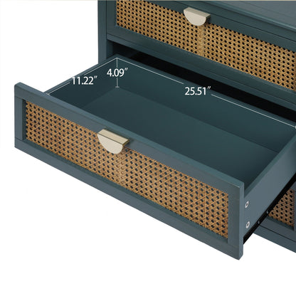 3 Drawer Cabinet, Natural Rattan, American Furniture- Unique Piece Furniture- {{Product type}}