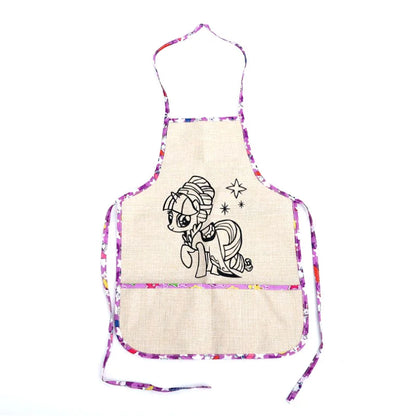 Coloring Apron Canvas Painting Kits for Kids With Pigment and Paint Brush