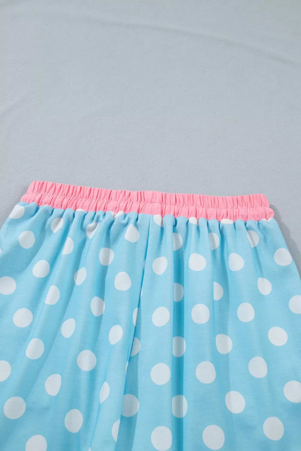 Polka Dot Contrast Trim Top and Drawstring Shorts Set- Shopimist- {{Product type}}