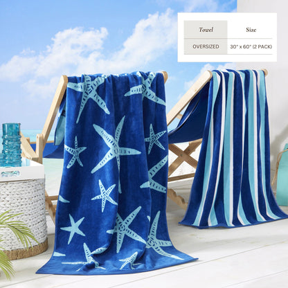 Cotton Velour Beach Towel - Maui Collection - - Beach Towels