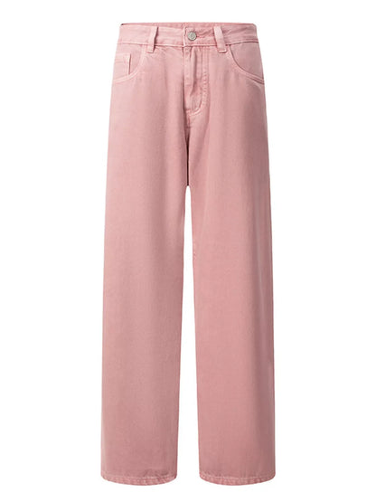 Men's Vintage Wash Wide Leg Jeans - -