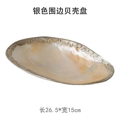 Mother-of-Pearl Shell Jewelry Tray – Luxury Vanity & Display Dish - - Trays