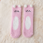 Cartoon Coral Fleece Warm Socks - Pink One size - socks
