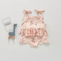 Cute Lemon Floral Ruffled One-Piece Swimsuit - Pink Sling 80cm - baby swimsuit