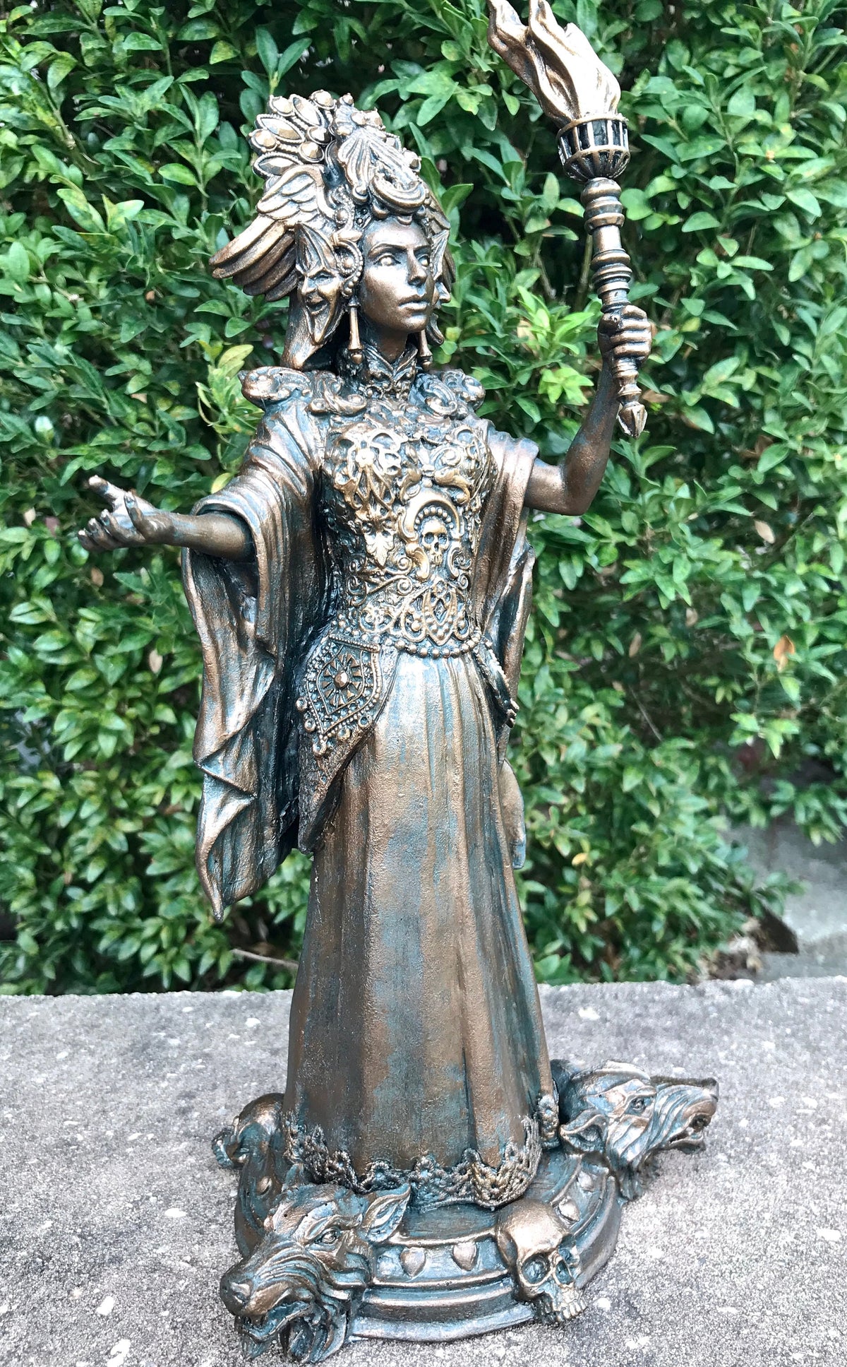 Hecate, Goddess of Witchcraft and Magic Statue, Resin Sculpture | Mythical Goddess Figurine | Folklore Altar Statue for Gothic Home Decor - -