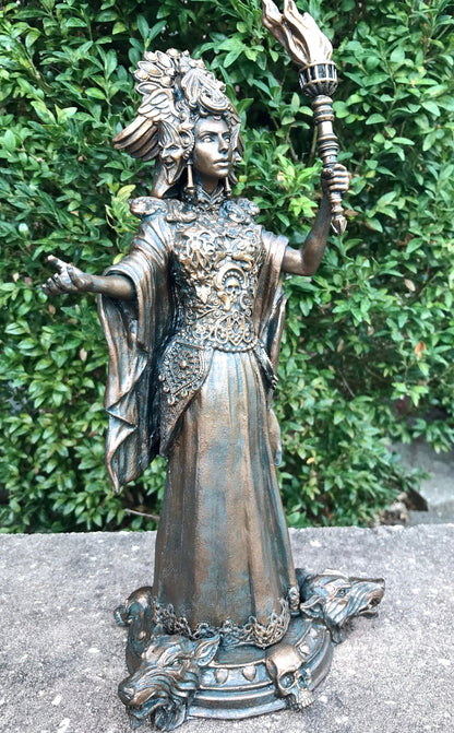Hecate, Goddess of Witchcraft and Magic Statue, Resin Sculpture | Mythical Goddess Figurine | Folklore Altar Statue for Gothic Home Decor - -