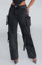 Cargo Denim Jeans - Black Small - Women's Fashion - Women's Clothing - Bottoms - Jeans