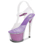 Elegant Crystal Stiletto Platform Heels - Purple 41 - heels