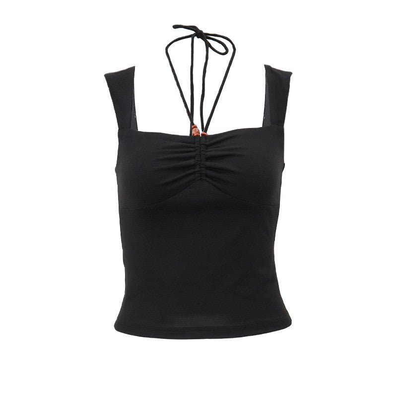 Chic Summer Halter Pullover with Square Neckline - Black S - Women's Fashion - Women's Clothing - Tops & Tees - Tank Tops