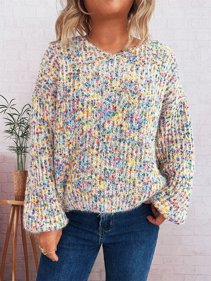 Colorful Long Sleeve Sweater - -