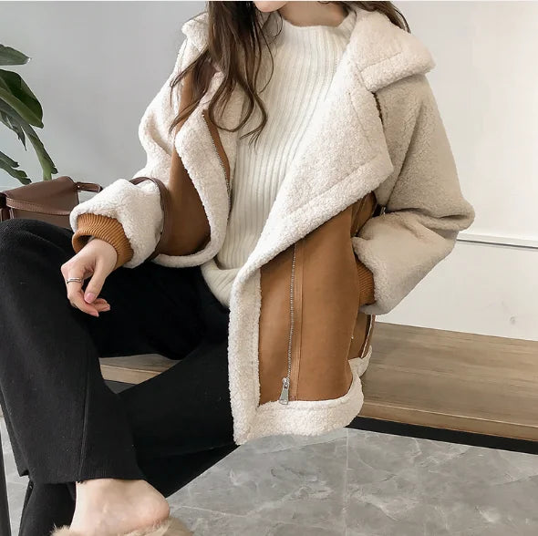 Casual Thick Loose Jacket Faux Fur Wool Coats