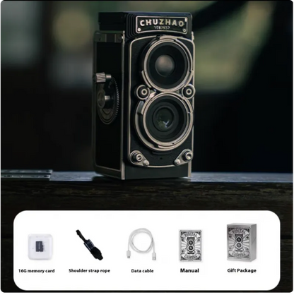 Dual-Reverse Mini Retro Digital Camera - Retro Black - camera