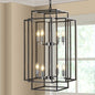 8-Light Industrial Tiered Chandelier - Black - ceiling light