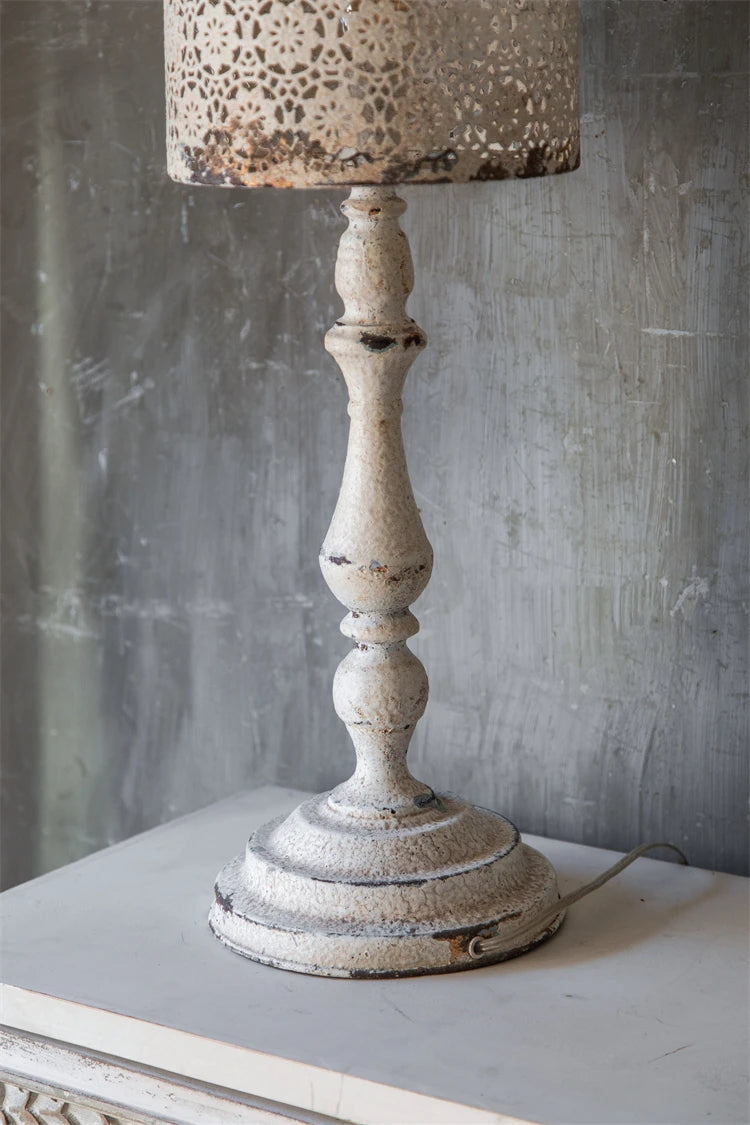 Antique White Metal Candlesticks