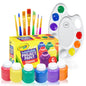 Washable Kids Paint 6 Count 7 Paint Brushes Paint Palette - Washable Paint Set For Kids Craft Projects Finger Painting Supplies Kit - Washable paint - paint kit