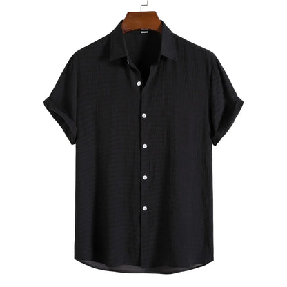 Breathable Soft Summer Casual Short Sleeve Button Up Shirt Men