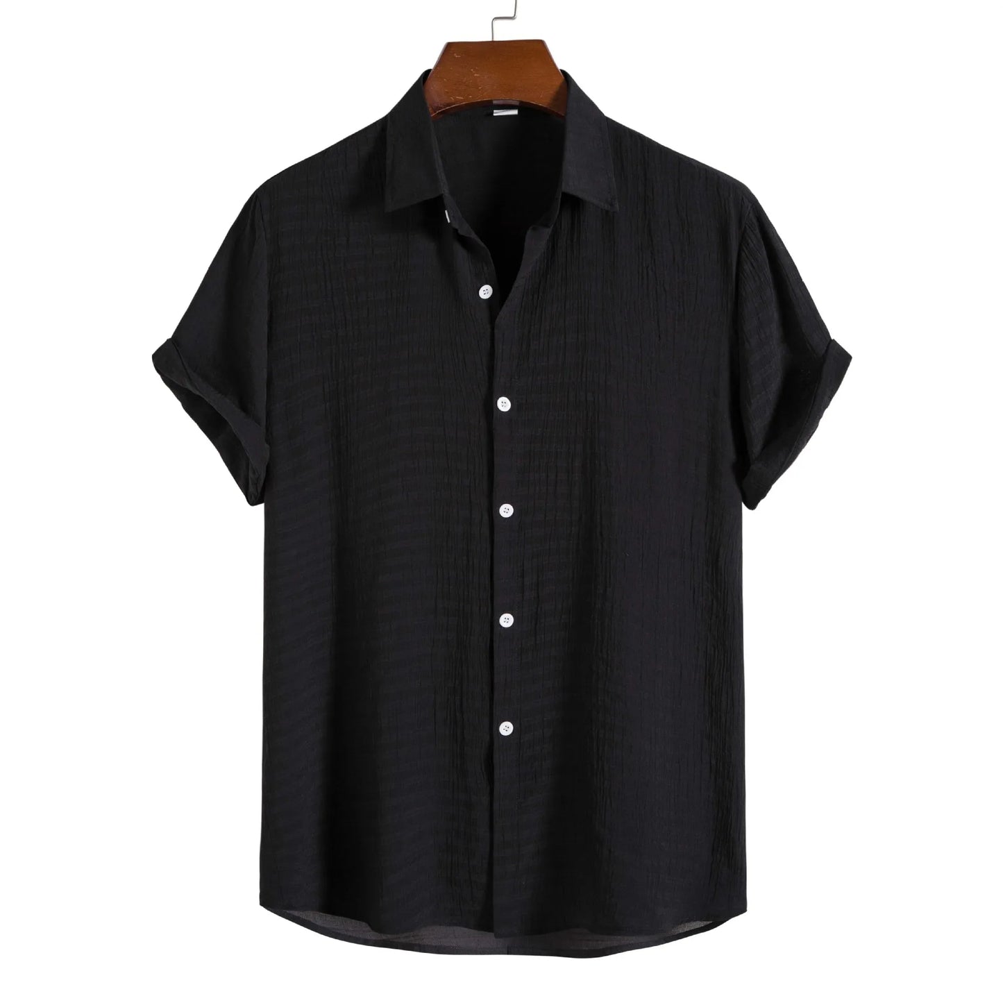 Breathable Soft Summer Casual Short Sleeve Button Up Shirt Men