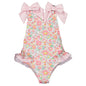 Charming Toddler Swimsuit - Blue Ruffle One-Piece Swimsuit 120CM - baby swimsuit