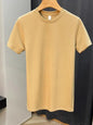 Men's Plus Size Slim Fit Ribbed Knit T-Shirt - Gold -