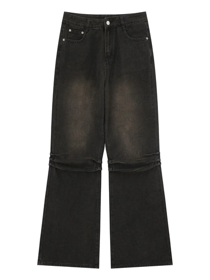 Men's Relaxed Fit Vintage Wash Flare Jeans - -