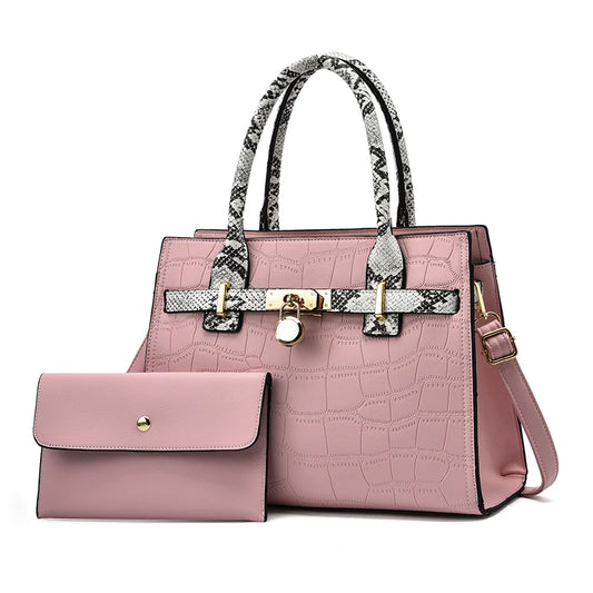 Leather PU Bag Large Handbag Set for Women